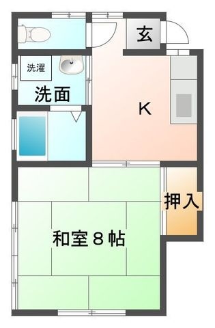 拡大写真：コーポ森東 1階101の間取り