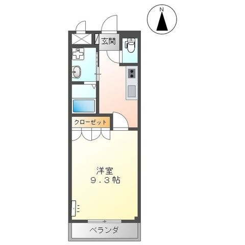 拡大写真:ボンヌールコートK 3階306の間取り