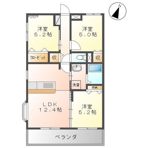 拡大写真:IHA HILLS 3階306の間取り