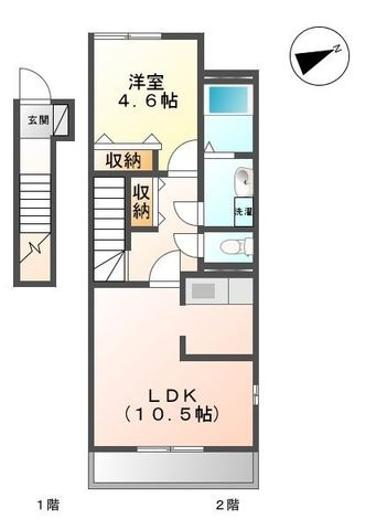 拡大写真:ショコラメゾン 2階201の間取り