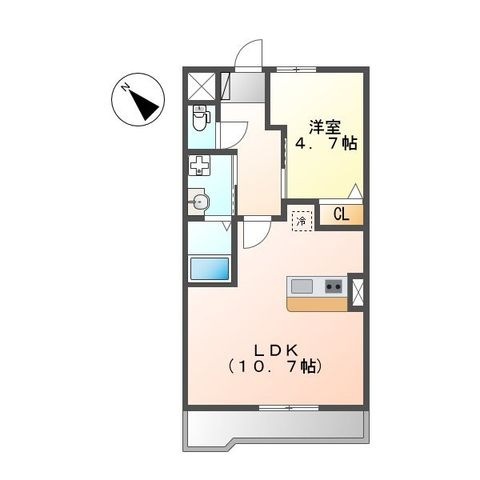 拡大写真:バーニーズⅠ 2階205の間取り