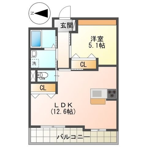 拡大写真:repos du coeur 4階402の間取り