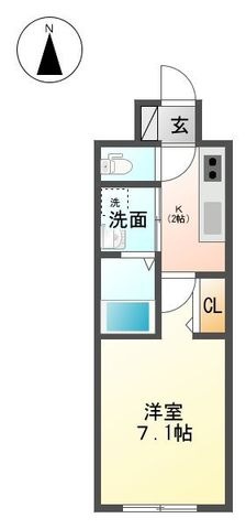 拡大写真:名古屋市昭和区御器所通2丁目 5階504の間取り