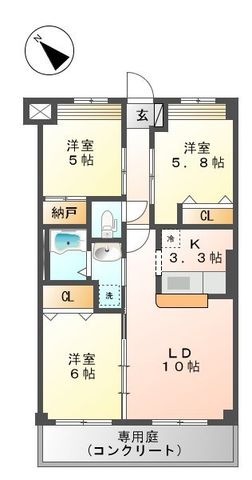 拡大写真:Seedling hill 2G 1階103の間取り