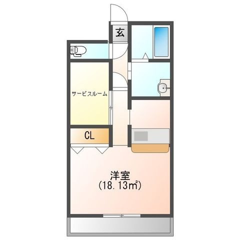 拡大写真:ムーンローズ 2階208の間取り