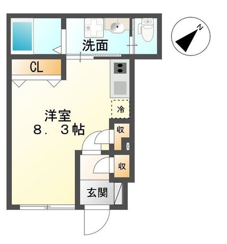 拡大写真:クレール長町 1階103の間取り
