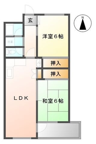 拡大写真：マンションエクセル 2階203の間取り