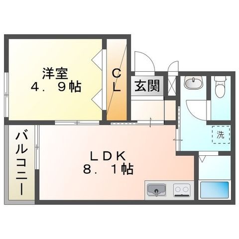 拡大写真:Sea’s潮見坂 1階101の間取り