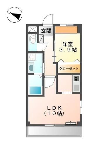 拡大写真:ルコネッサンス(Reconnaissance) 2階201の間取り