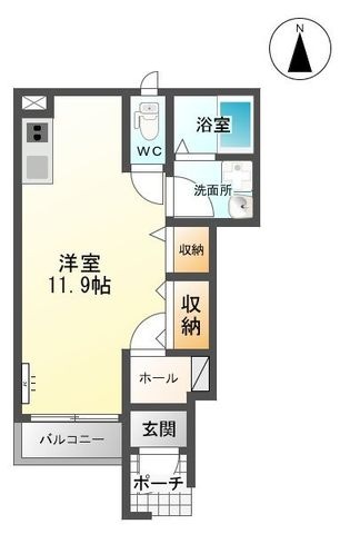 拡大写真:パープルハイム 1階101の間取り