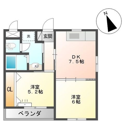 拡大写真:菩提樹 4階401の間取り