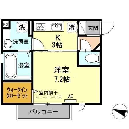 拡大写真:アイクレスト下関駅 2階201の間取り