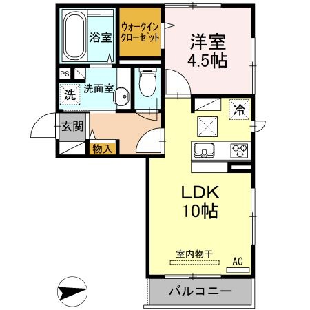 拡大写真:リヴェール コート 1階101の間取り