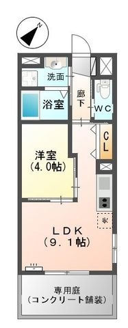 拡大写真:サンパティア基山 1階101の間取り