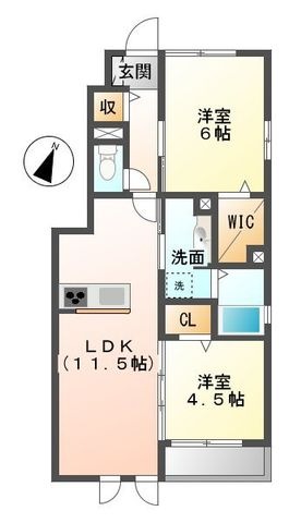 拡大写真:ブルースター東宮 B館 1階107の間取り