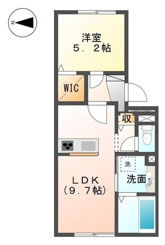 拡大写真:ベイ ブランシェ西阿知 1階102の間取り