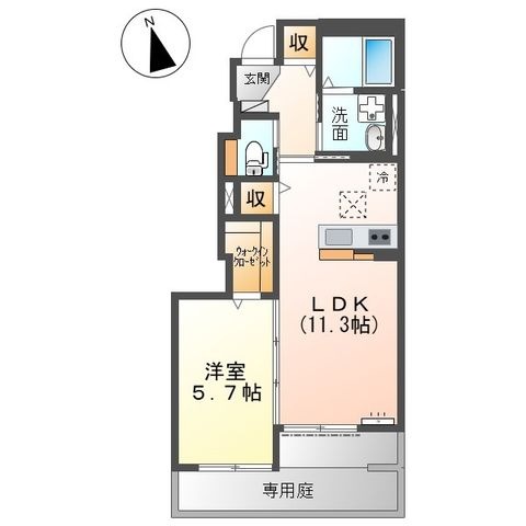 拡大写真:Central Garden B 1階101の間取り