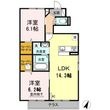 D-roomリバーサイド河内の間取図