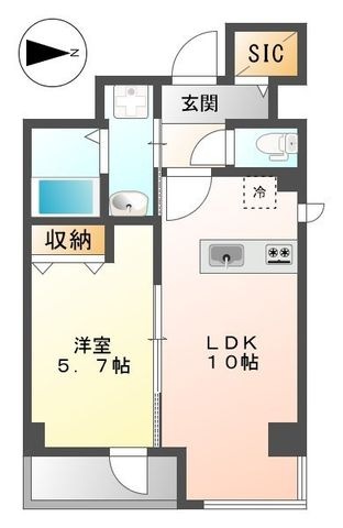 拡大写真:KMW小杉 5階501の間取り