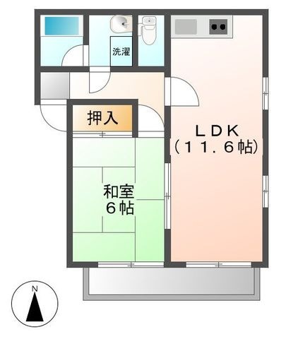 拡大写真:コーポラスあんざいA 2階201の間取り