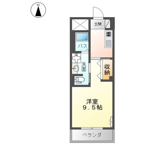 拡大写真：ビオロン 2階202の間取り