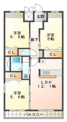 拡大写真:キャンファ・マンションⅢ 2階207の間取り