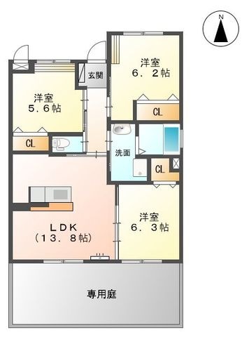 拡大写真:Sophia Garden 1階101の間取り