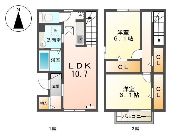 拡大写真:ソラーナ浜ノ茶屋 2階101の間取り