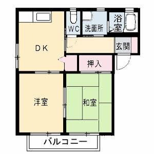 拡大写真:レーヴィンス B棟 1階102の間取り