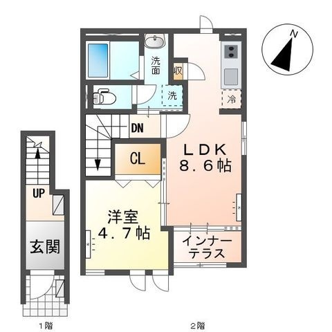拡大写真:シャインパレス 2階203の間取り