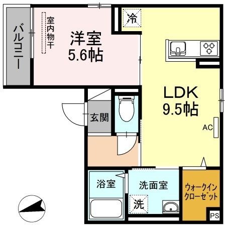 拡大写真:瀬戸内ハウジングⅡ 3階305の間取り