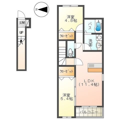 拡大写真:ドリームス カドミ 2階00201の間取り