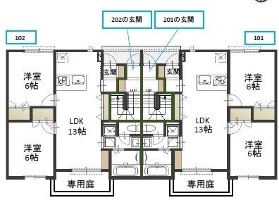 拡大写真:コンフォールKⅢ A 1階102の間取り
