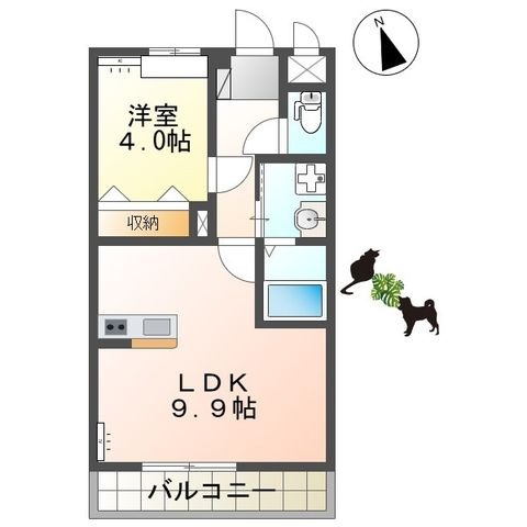 拡大写真:アルシオーネ 2階203の間取り