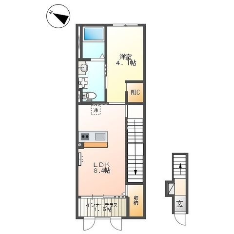 拡大写真:ボンヌール・リガシー 2階201の間取り