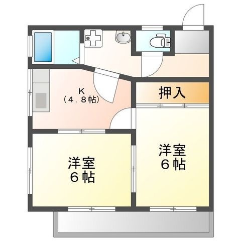 拡大写真：マンション飛騨 2階20の間取り
