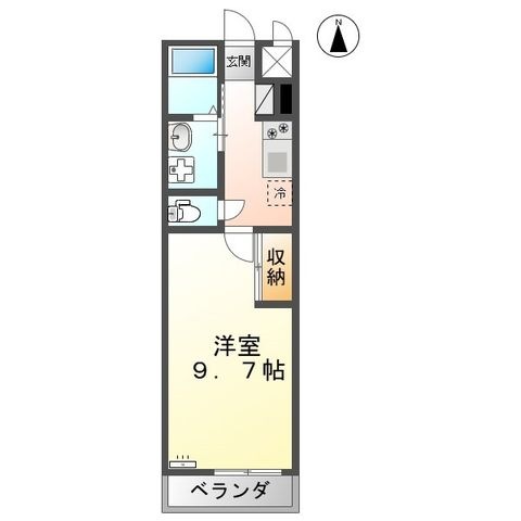 拡大写真:サンウイング 2階210の間取り
