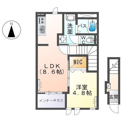 拡大写真:アロマ 2階203の間取り