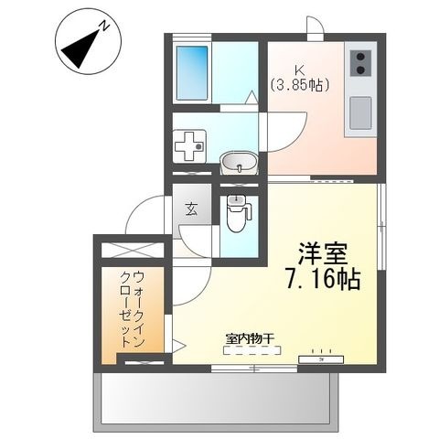 拡大写真:サンヒルズ天神A棟 1階201の間取り