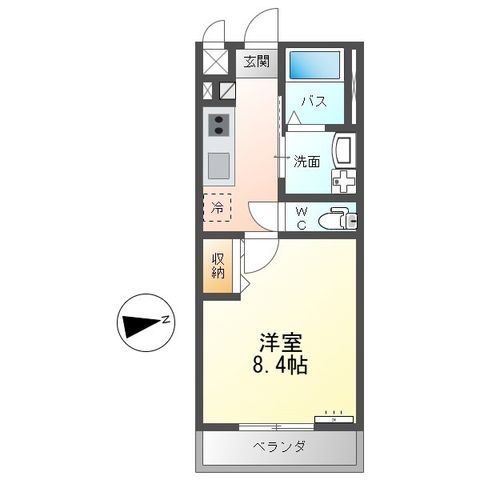 拡大写真:プレシャスワン翔(Precious one翔) 2階206の間取り