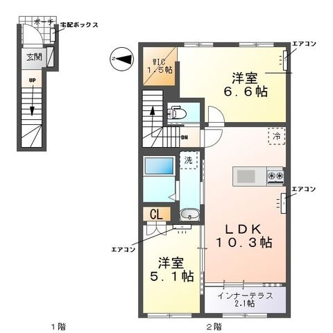拡大写真:ANELA -アネラ - 2階202の間取り
