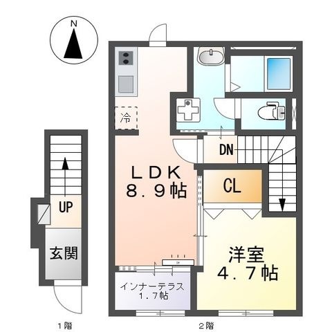 拡大写真:(仮称)スターテラスⅡ南田町 2階203の間取り