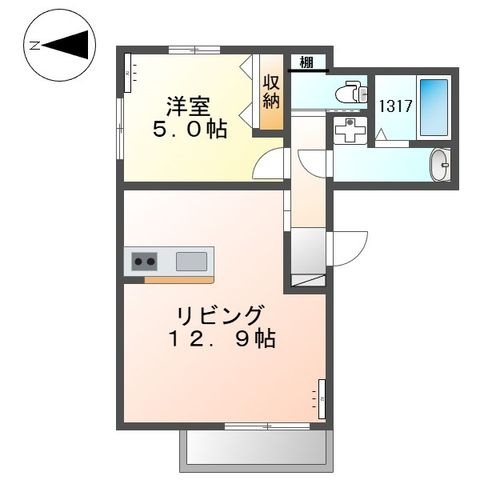 拡大写真:ボナール久保町 2階201の間取り