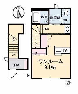 拡大写真：ARⅡ 2階201の間取り