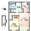 新潟市秋葉区中野新築アパートの間取図