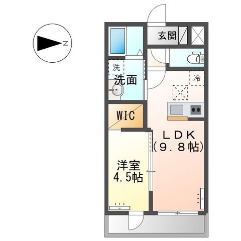 拡大写真：グレーシア瀬原田 1階103の間取り