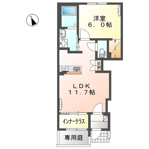 拡大写真:仮)山宮新築アパート 1階101の間取り