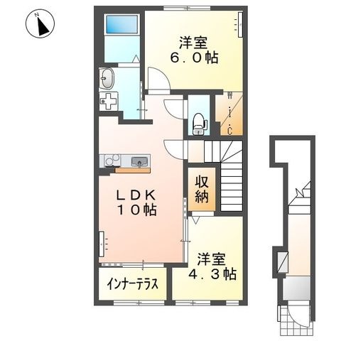 拡大写真:仮)山宮新築アパート 2階203の間取り