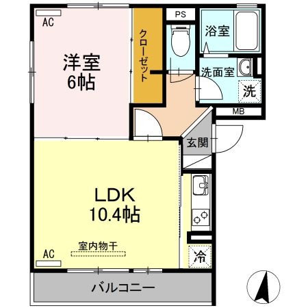 拡大写真:D-room桜町D棟 3階301の間取り