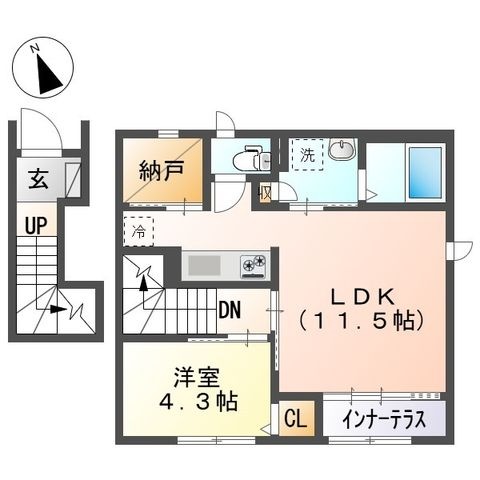 拡大写真:メゾン瑞祥 2階201の間取り